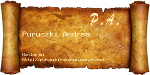 Puruczki Andrea névjegykártya