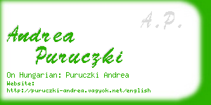 andrea puruczki business card